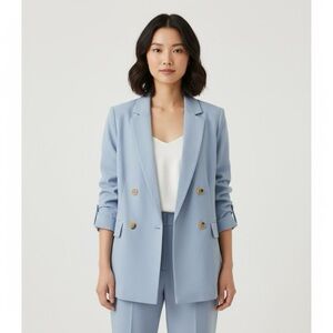 H&M Women’s Light Blue Double-Breasted Blazer